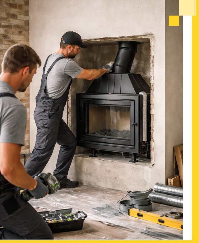 Установка каминных топок в Ртищеве: монтаж, подключение