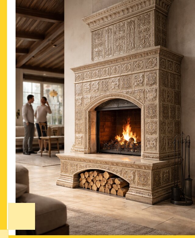 Купить изразцовый камин в Ртищеве от 255375 р. | ЭриданРтщ