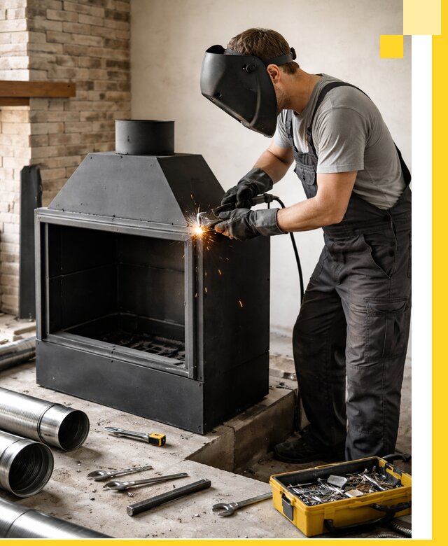 Продажа и установка металлических каминов в Ртищеве под ключ