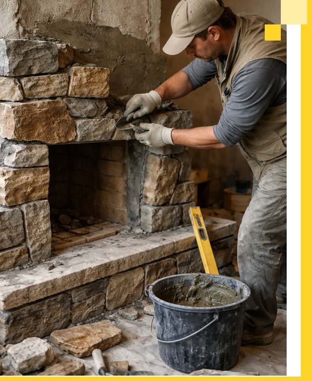 Изготовление и установка каменных каминов под ключ в Ртищеве