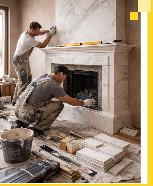 Отделка каминов в Ртищеве качественные облицовочные работы