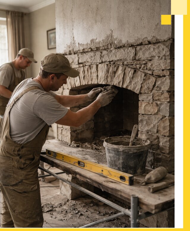 Изготовление каминов под ключ в Ртищеве, монтаж и отделка