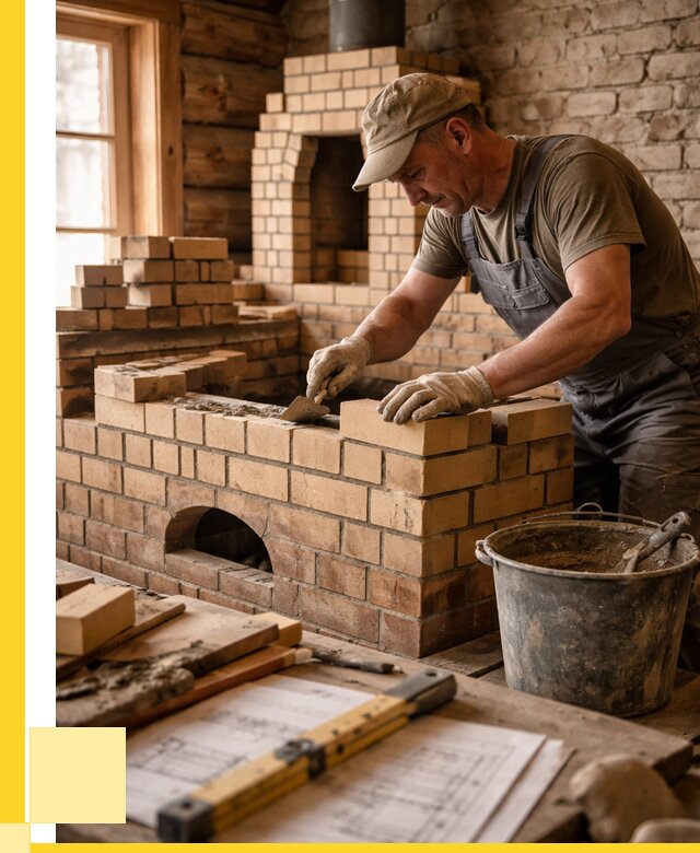 Кладка печей из кирпича в Ртищеве цены от 30645 р. - ЭриданРтщ