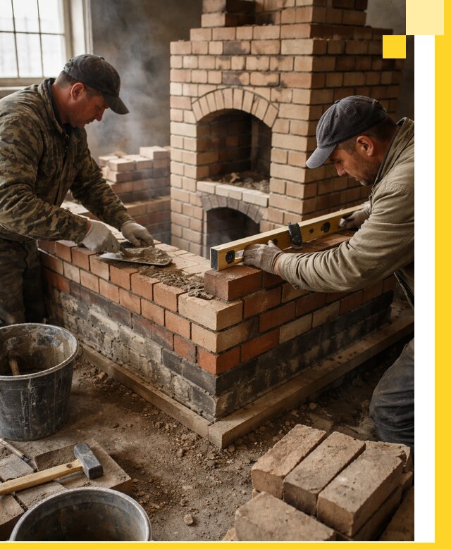 Изготовление и монтаж печей и каминов из кирпича в Ртищеве