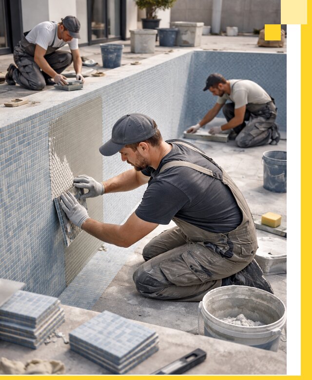 Облицовка бассейнов в Ртищеве плитка мозаика гидроизоляция