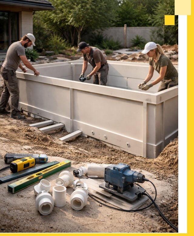 Установка полипропиленовых бассейнов под ключ в Ртищеве