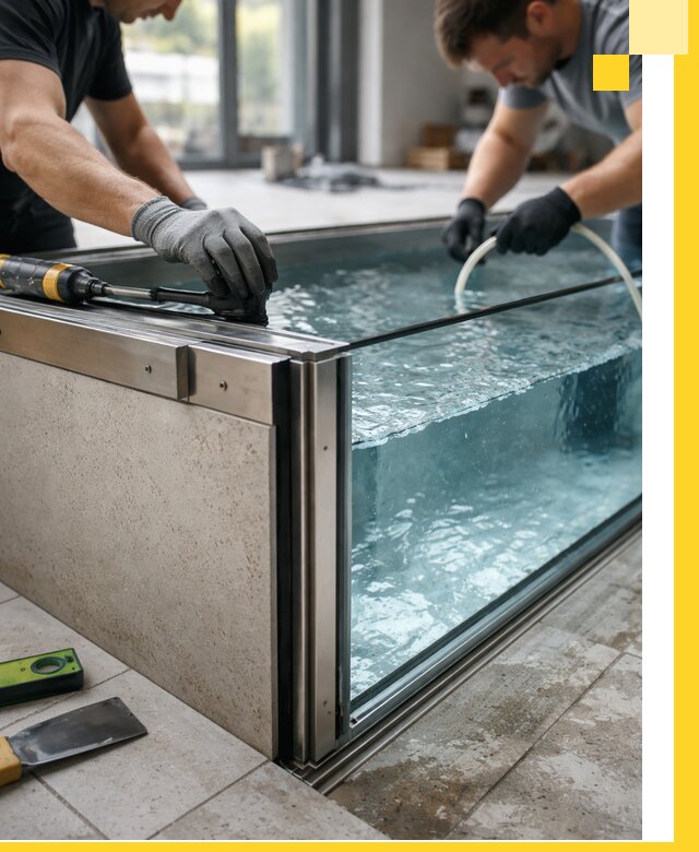 Проектирование и монтаж стеклянных бассейнов в Ртищеве