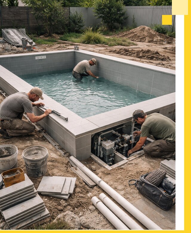 Строительство и монтаж бассейнов для дачи под ключ в Ртищеве