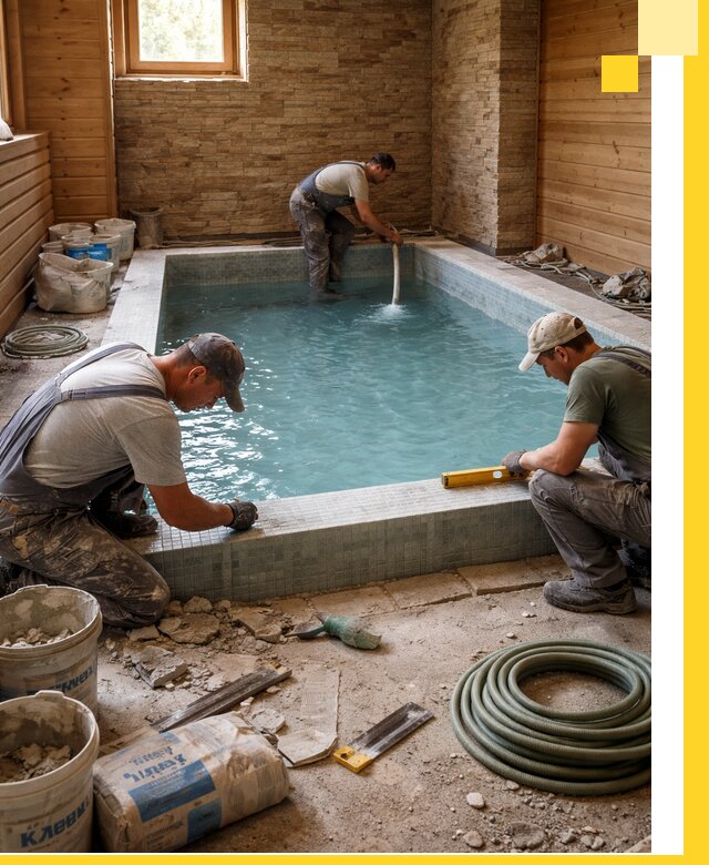 Проектирование и строительство бассейнов для бани в Ртищеве