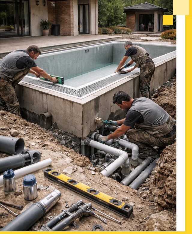 Строительство переливных бассейнов в Ртищеве под ключ