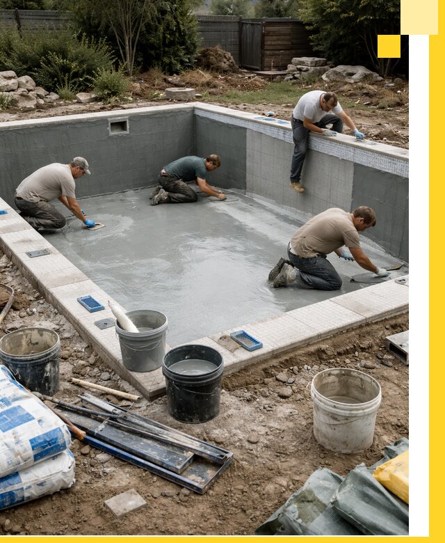 Изготовление и монтаж чаши бассейна под ключ в Ртищеве