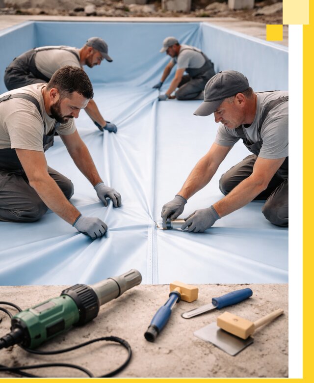 ПВХ пленка для бассейнов с монтажом и гарантией в Ртищеве