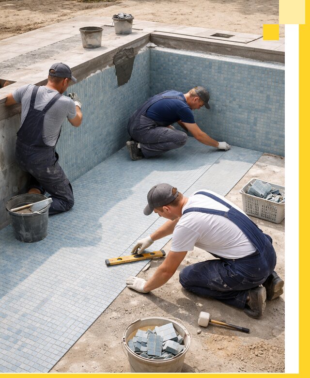 Укладка и установка плитки для бассейнов под ключ в Ртищеве