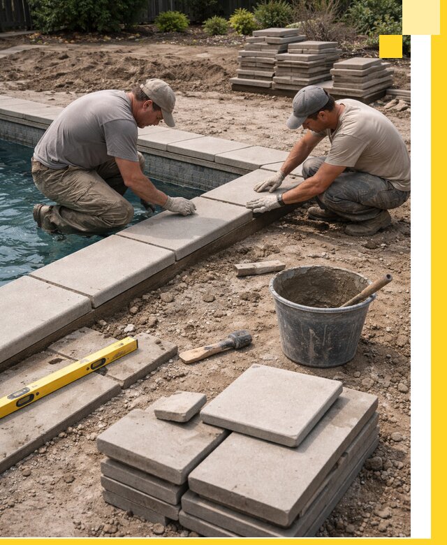 Установка и изготовление копингового камня для бассейнов в Ртищеве
