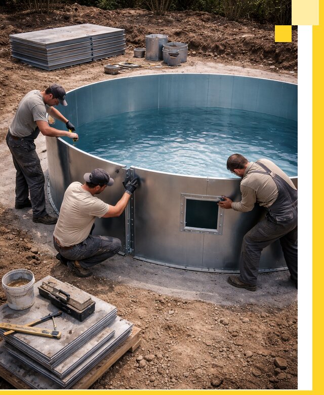 Круглые бассейны под ключ в Ртищеве проектирование и монтаж