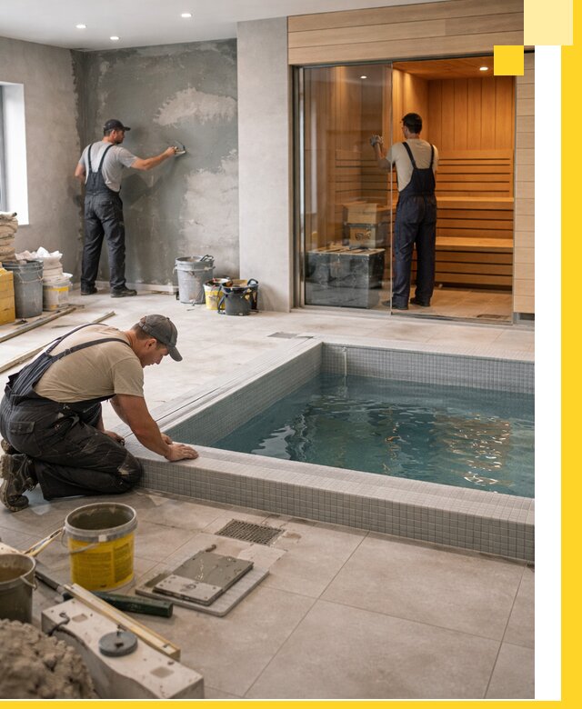 Проектирование и строительство сауны с бассейном в Ртищеве