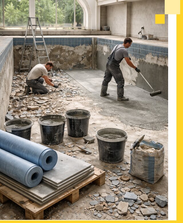 Реконструкция бассейнов в Ртищеве: ремонт, гидроизоляция