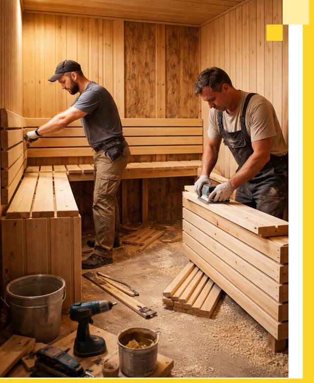 Профессиональный комплексный ремонт саун под ключ в Ртищеве