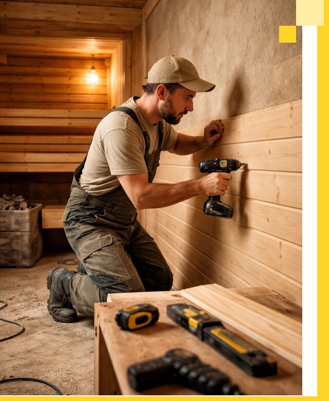 Профессиональная внутренняя отделка бани в Ртищеве под ключ