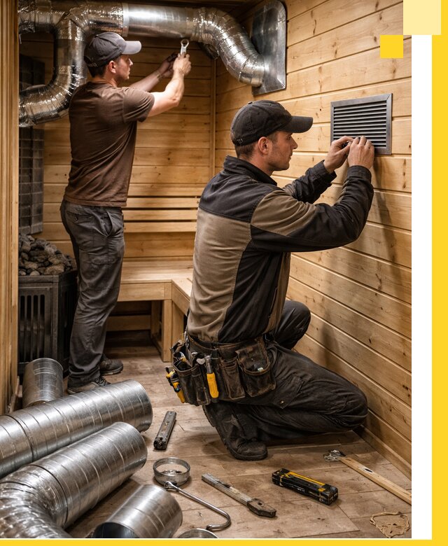 Проектирование и монтаж вентиляции бани в Ртищеве под ключ