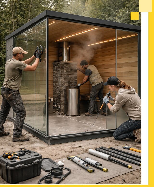 Проектирование и строительство стеклянных бань в Ртищеве