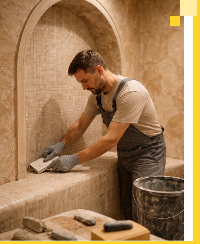 Профессиональная отделка хамамов с мозаикой под ключ в Ртищеве